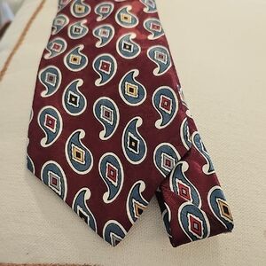 Liberty of London Burgundy Paisley Tie. 100% Silk. Made In USA
